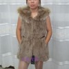 2012韩国新款中长款獭兔毛皮草外套 时尚款皮草外套